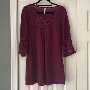 Burgundy sweater dress